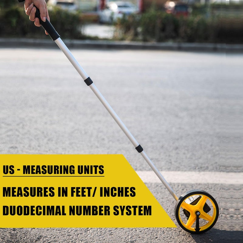 Zozen Measuring Wheel in Feet and Inches, 6-inch Measure Wheel - Telescopic/Mechanical/One Key to Reset/Starting Point Arrow and Cloth Carrying Bag, Measurement Up to 10,000Ft. - Image 5
